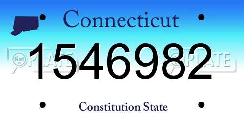 1546982 Connecticut License Plate