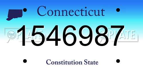 1546987 Connecticut License Plate