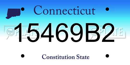 15469B2 Connecticut License Plate