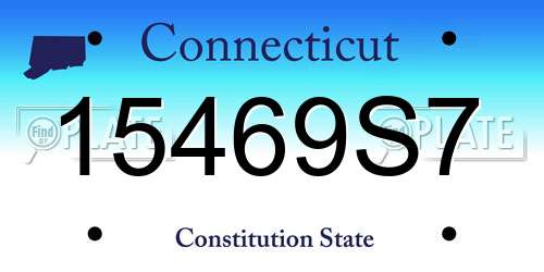 15469S7 Connecticut License Plate