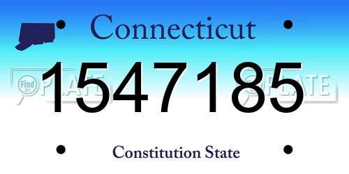 1547185 Connecticut License Plate