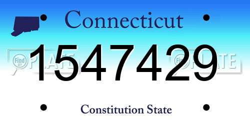 1547429 Connecticut License Plate