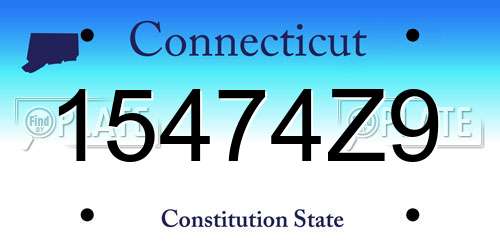 15474Z9 Connecticut License Plate