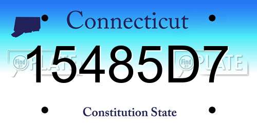 15485D7 Connecticut License Plate