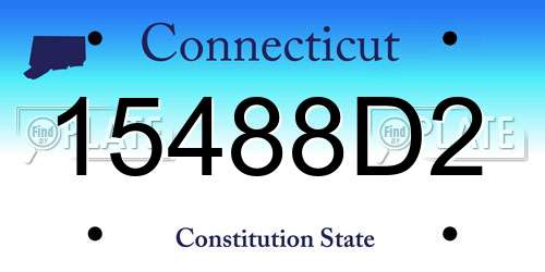 15488D2 Connecticut License Plate