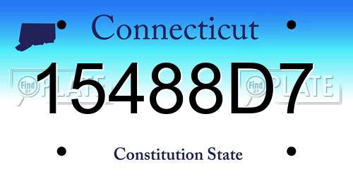 15488D7 Connecticut License Plate