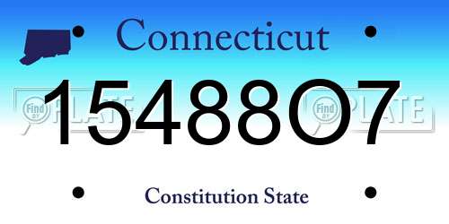 15488O7 Connecticut License Plate