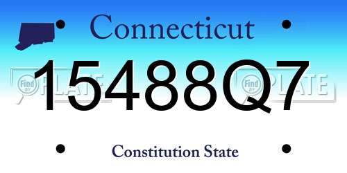 15488Q7 Connecticut License Plate