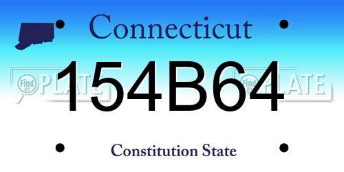 154B64 Connecticut License Plate