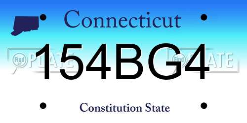 154BG4 Connecticut License Plate