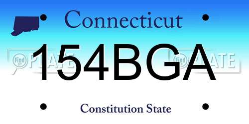 154BGA Connecticut License Plate