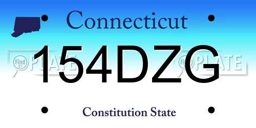 154DZG Connecticut License Plate