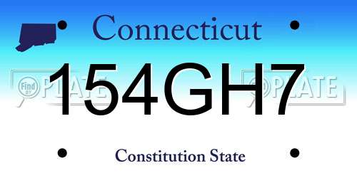 154GH7 Connecticut License Plate