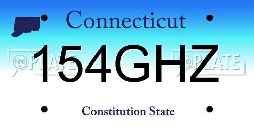 154GHZ Connecticut License Plate
