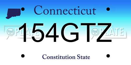 154GTZ Connecticut License Plate