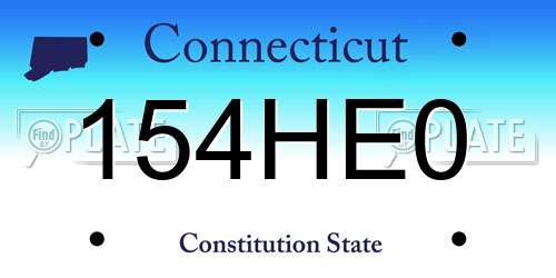 154HE0 Connecticut License Plate