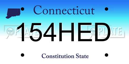 154HED Connecticut License Plate