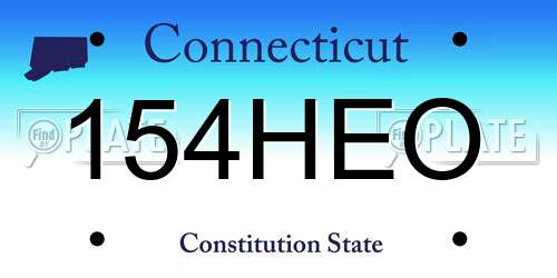 154HEO Connecticut License Plate