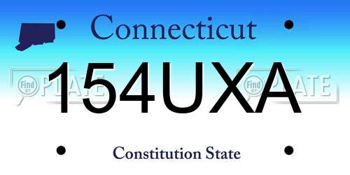 154UXA Connecticut License Plate