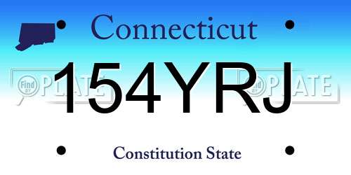 154YRJ Connecticut License Plate