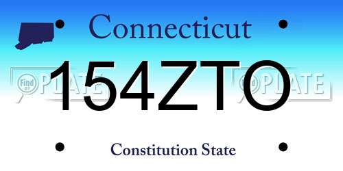 154ZTO Connecticut License Plate