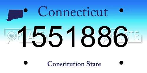 1551886 Connecticut License Plate