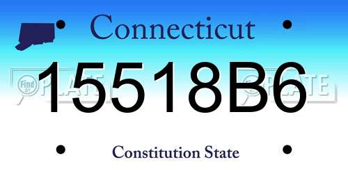15518B6 Connecticut License Plate