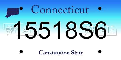 15518S6 Connecticut License Plate