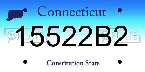 15522B2 Connecticut License Plate
