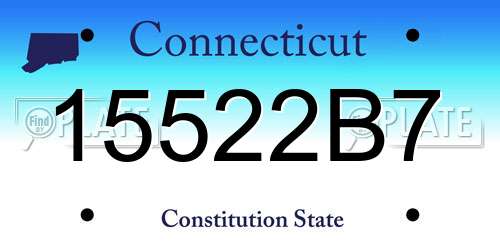 15522B7 Connecticut License Plate