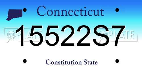 15522S7 Connecticut License Plate