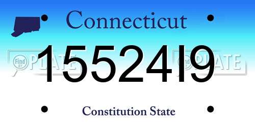 15524I9 Connecticut License Plate