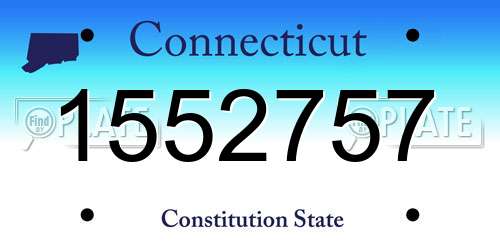 1552757 Connecticut License Plate