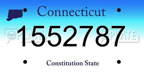 1552787 Connecticut License Plate