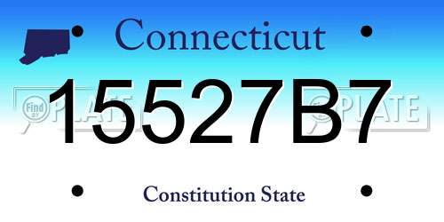 15527B7 Connecticut License Plate