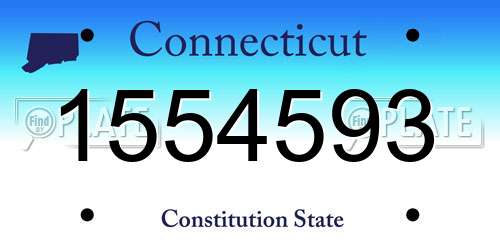 1554593 Connecticut License Plate