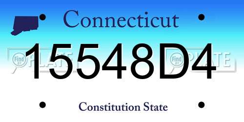 15548D4 Connecticut License Plate