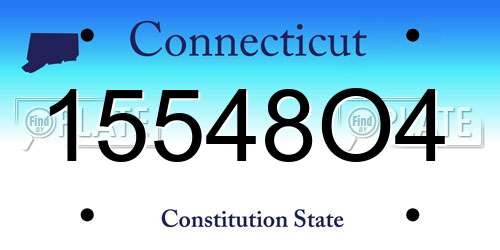 15548O4 Connecticut License Plate