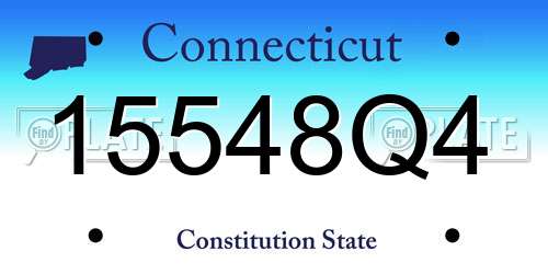 15548Q4 Connecticut License Plate