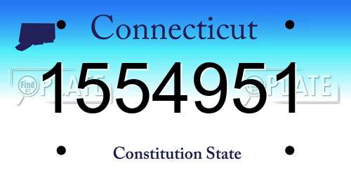 1554951 Connecticut License Plate