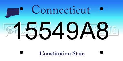 15549A8 Connecticut License Plate