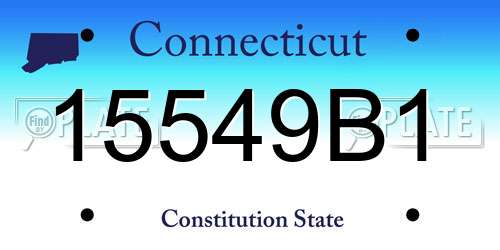 15549B1 Connecticut License Plate