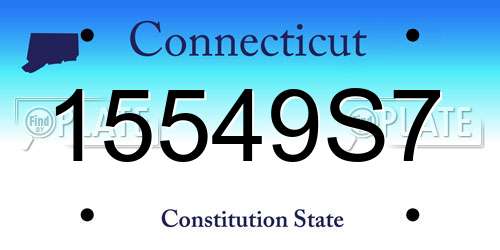 15549S7 Connecticut License Plate