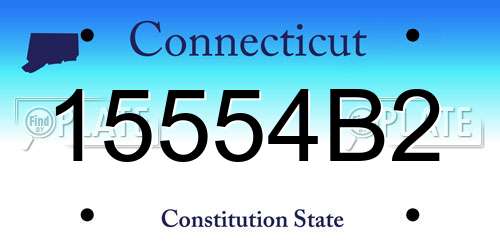 15554B2 Connecticut License Plate