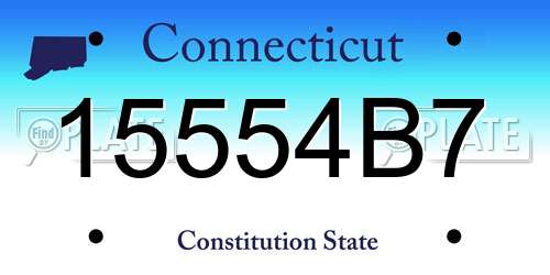 15554B7 Connecticut License Plate