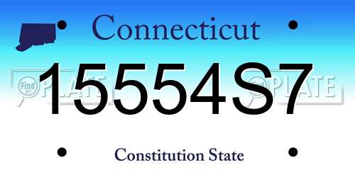 15554S7 Connecticut License Plate