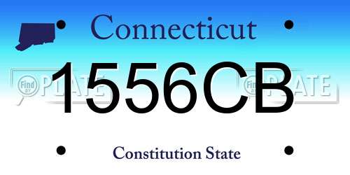 1556CB Connecticut License Plate