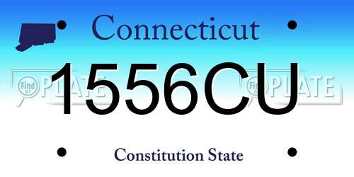 1556CU Connecticut License Plate