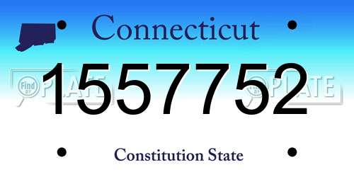 1557752 Connecticut License Plate