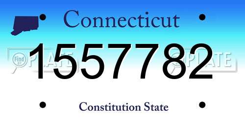 1557782 Connecticut License Plate